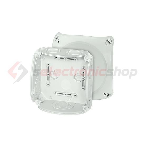 Kötődoboz falonkívüli 130mmx 130mmx 77mm szürke műanyag IP66 8 DK 0600 GZ Hensel - 62000153