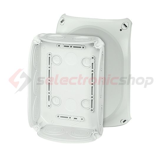 Kötődoboz falonkívüli 130mmx 180mmx 77mm szürke műanyag IP66 12 DK 1000 GZ Hensel - 62000156