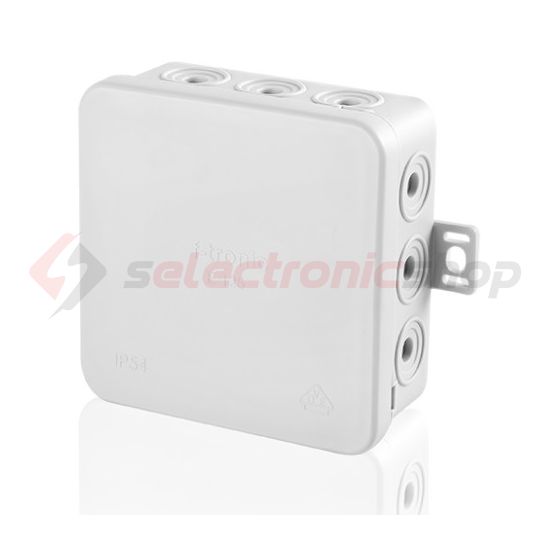 Kötődoboz falonkívüli 75mmx 75mmx 40mm szürke műanyag IP54 12 kábel/cső E125 F-TRONIC - 7340139