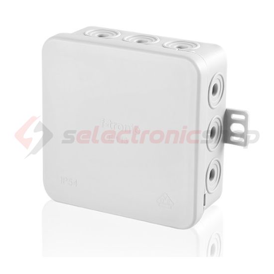 Kötődoboz falonkívüli 85mmx 85mmx 40mm szürke műanyag IP54 15 kábel/cső E113 F-TRONIC - 7340038