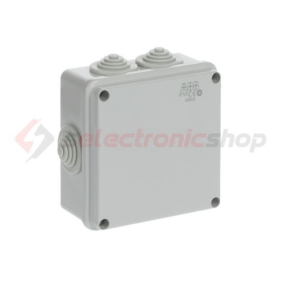 Kötődoboz falonkívüli műanyag 100mm x 100mm 50mm szürke teli fedél-fedél IP55 System Pro E ABB - M008160000