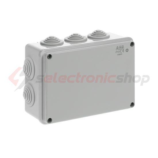 Kötődoboz falonkívüli műanyag 153mm x 110mm 66mm szürke teli fedél-fedél IP55 System Pro E ABB - M008220000