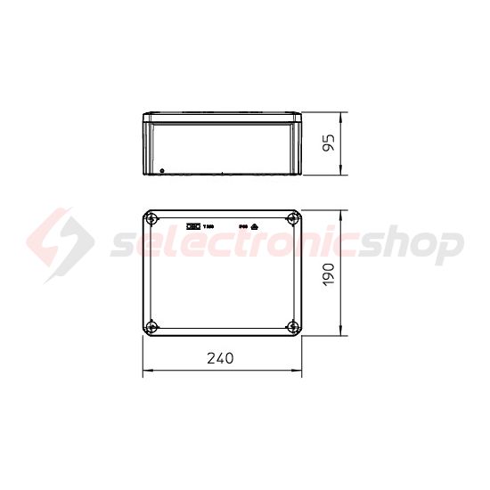 Kötődoboz falonkívüli műanyag 190mm x 240mm 95mm szürke IP66 T 250 OE OBO-BETTERMANN - 2007287