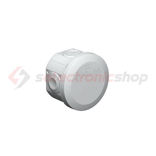 Kötődoboz falonkívüli műanyag 51mm 80mm-átmérő szürke IP65 T 25 OBO-BETTERMANN - 2007029