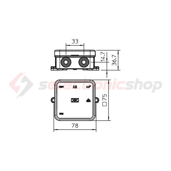 Kötődoboz falonkívüli műanyag 75mm x 75mm 36.2mm szürke IP55 A 8 OBO-BETTERMANN - 2000016