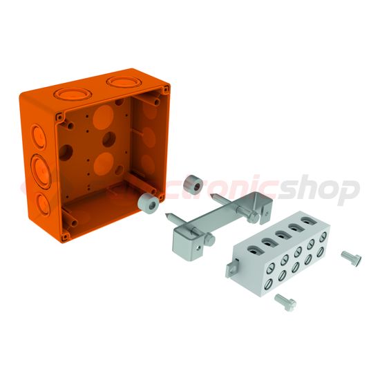 Kötődoboz falonkívüli tűzálló műanyag 100mmx 100mm 61mm IP66 E90-tűzálló narancs KSK KOPOS - KSK 100_PO