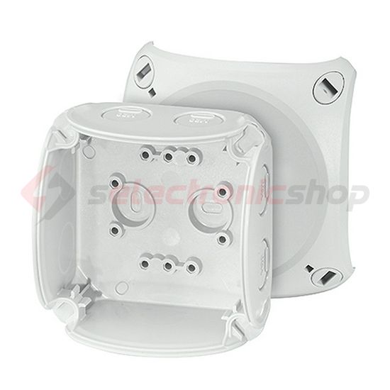 Kötődoboz időjárásálló falonkívüli 93mmx 93mmx 62mm szürke műanyag IP67 8 KF 0200 G Hensel - 62000041