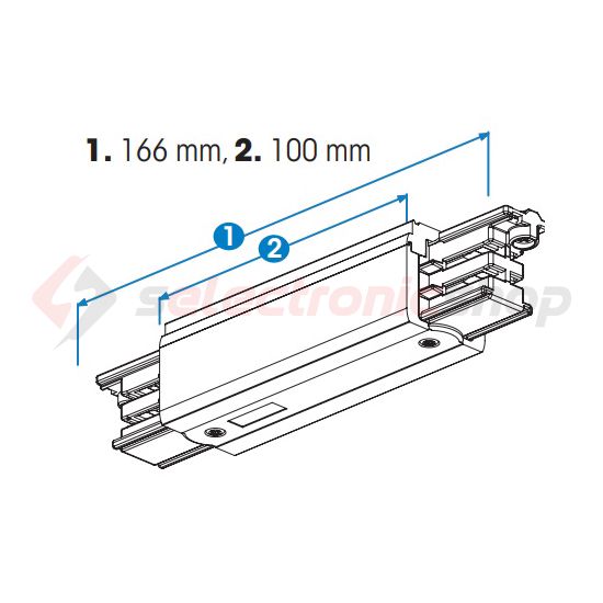 Közép betáp 3F világítási sínhez 16A 230-400V 3F falonkívüli fekete alumínium XTS 14-2 LIVAL - 19170142