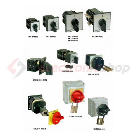 Közvetlen forgatókar KK0-20-hoz szakaszolóhoz fekete Ganz KK - 402-4750-019