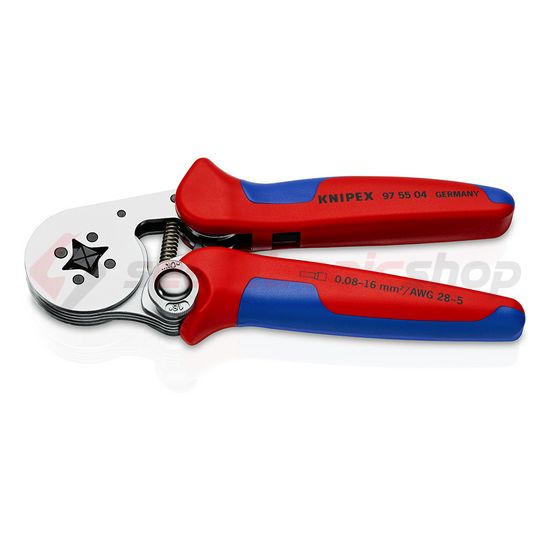 Krimp fogó önbeálló oldalsó bevezetéssel 0.08-10mm2 négyszögletes préselés-présforma KNIPEX - 975504