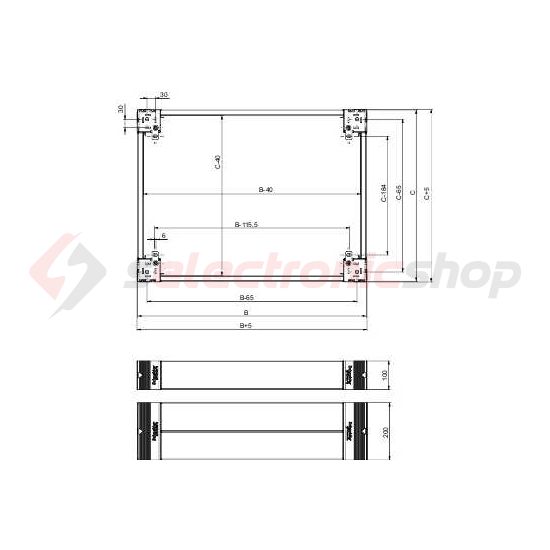 Lábazat oldalem-pár acél szürke 100mm-ma 400mm-sz 400mm-mé Spacial Schneider - NSYSPS4100