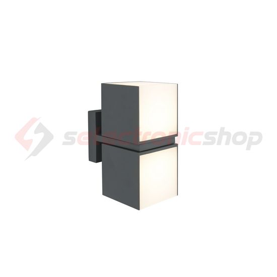 LED kültéri fali lámpatest falonkívüli 2x 24,4W 220-240V AC 1000lm 3000K IP54 CUBA LUTEC - 5193801118