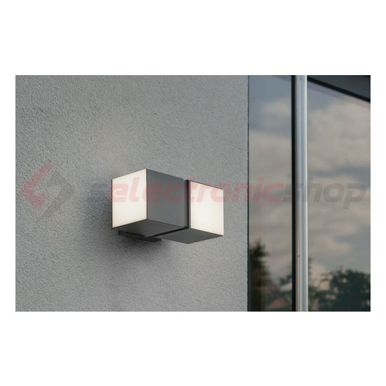 LED kültéri fali lámpatest falonkívüli 2x 24,4W 220-240V AC 1000lm 3000K IP54 CUBA LUTEC - 5193801118