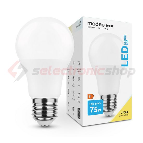 LED lámpa A60 körte A 11W- 75W E27 1055lm 827 220-240V AC 25000h 180° 2700K Modee - ML-G2700K11WE27