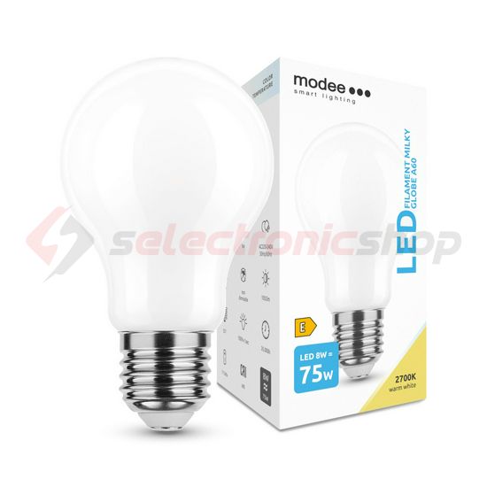 LED lámpa A60 körte A filament 8W- 75W E27 1055lm 827 220-240V AC 35000h 360° 2700K Modee - ML-MA60F2700K8WE27