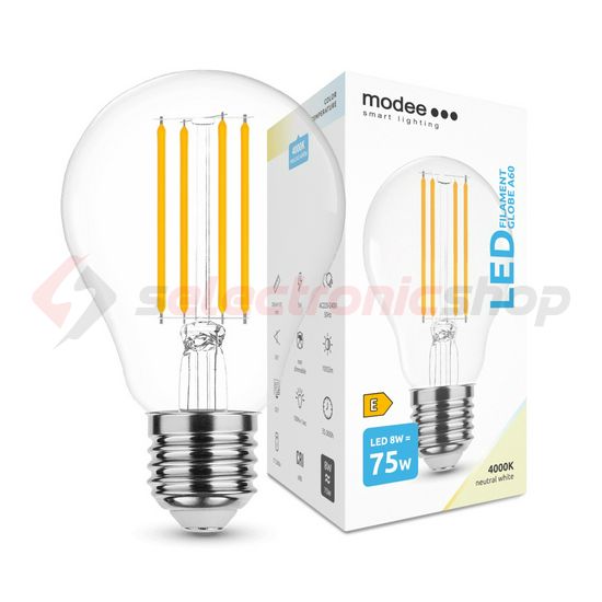 LED lámpa A60 körte A filament 8W- 75W E27 1055lm 840 220-240V AC 35000h 360° 4000K Modee - ML-A60F4000K8WE27