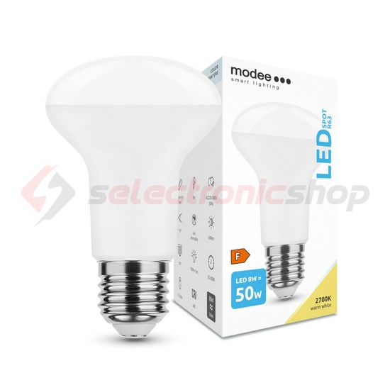 LED lámpa R63 tükrös 8W- 50W E27 640lm 827 220-240V AC 25000h 110° 2700K A-series Modee - ML-R632700K8WE27A