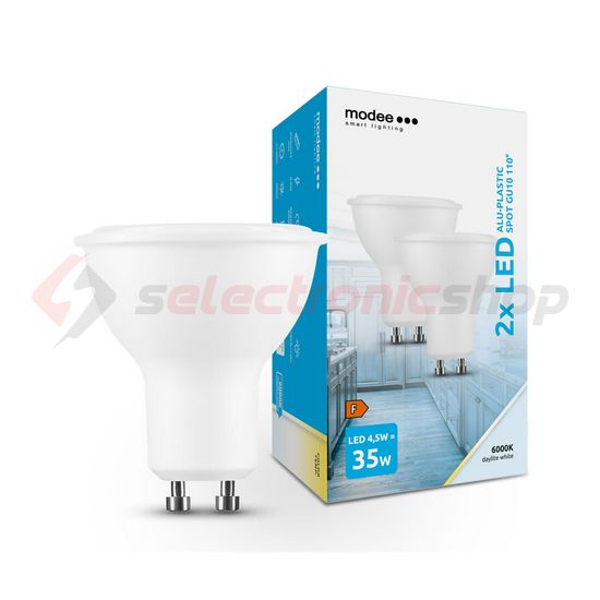 LED lámpa spot alu-műa 2db tükrös PAR16 4,5W- 35W GU10 400lm 860 220-240V AC 25000h 110° Modee - ML-GU10P6000K4,5W