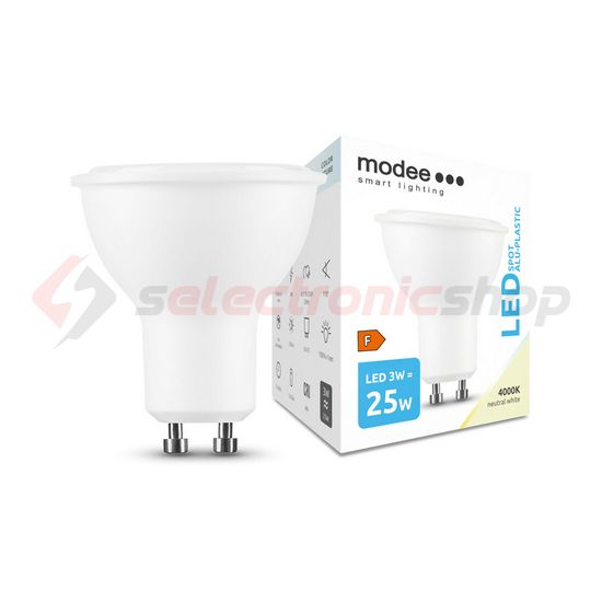 LED lámpa spot alu-műa tükrös PAR16 3W- 25W GU10 250lm 840 220-240V AC 25000h 110° 4000K Modee - ML-GU10P4000K3W