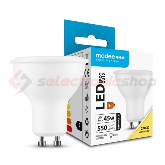 LED lámpa spot alu-műa tükrös PAR16 6W- 45W GU10 550lm 827 DIM 220-240V AC 25000h 110° Modee - ML-GU10P2700K6WDN