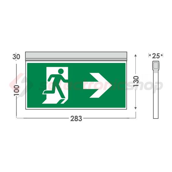 LED vészvilágító állandó/készenléti