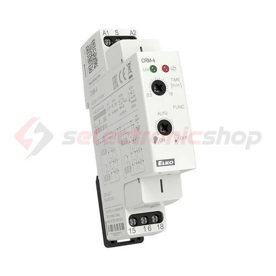 Lépcsőházi automata sorolható elektronikus 1v 0,5-10min-időzítés 16A 230V AC kalapsín CRM Elko EP - 1560