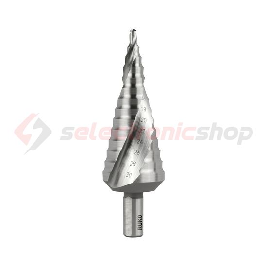 Lépcsősfúró HSS 4mm-min. átmérő 30mm-max. átmérő mm-skála RUKO - 101052