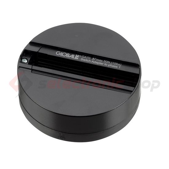 Mennyezeti fixpont adapter világítási sínhez falonkívüli fekete GA 70-2 LIVAL - KKT301319