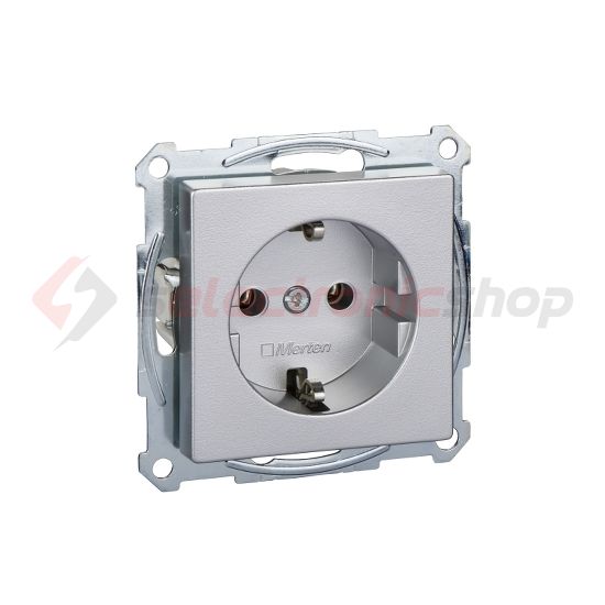 MERTEN 2P+F csatlakozóaljzat, rugós, 16A, System-M, alumínium - MTN2301-0460