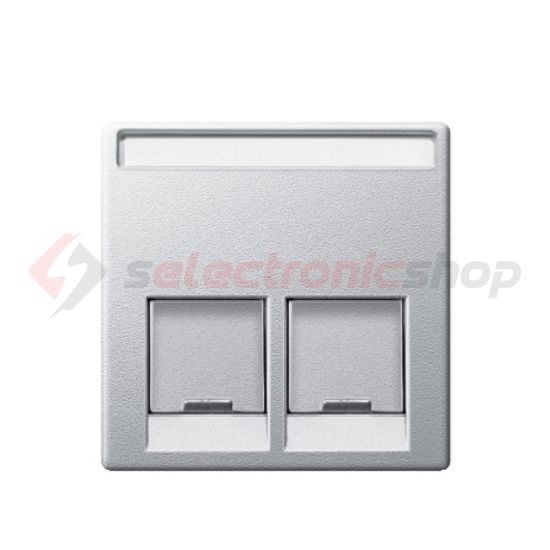 Merten-SM fedlap 2xRJ45 adatcsatlakozóhoz műanyag alumínium címketartóval Schneider - MTN466560