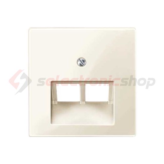 Merten-SM fedlap 2xRJ45 adatcsatlakozóhoz műanyag krém címketartó nélkül Schneider - MTN296144