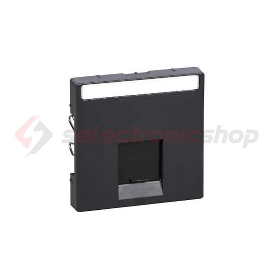 Merten-SM fedlap RJ45 adatcsatlakozóhoz műanyag antracit címketartóval Schneider - MTN465814