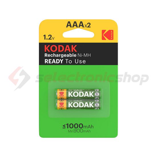 Mikro akkumulátor 2db 1.2V 1000mAh nikkel-fém-hidrid LR03 Micro(AAA/R03) AAA R2U KODAK - AAA1000B2