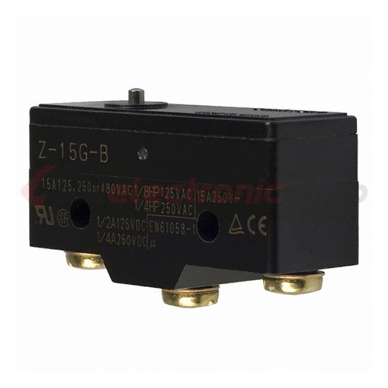 Mikrokapcsoló nyomóbütyök műanyag 1ny 1z 15A/AC15/230V IP00 csúszó érintkező Z-15G-B OMI OMRON - 382399