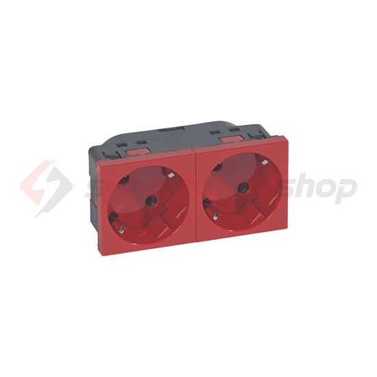 Mosaic 162/2 dugalj sínes földelt központi fedlap piros IP20 beépített rugós LEGRAND - 077272