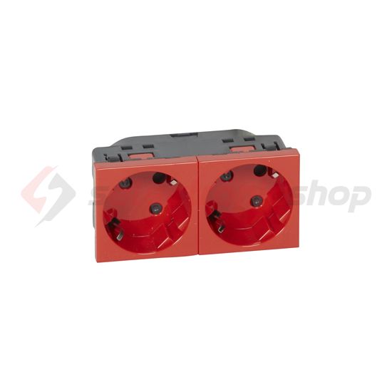 Mosaic 162/2 dugalj sínes földelt központi fedlap piros IP20 beépített rugós LEGRAND - 077281