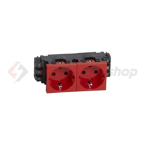 Mosaic 162/2 dugalj sínes földelt központi fedlap piros IP20 csatornába csavaros DLP LEGRAND - 077622