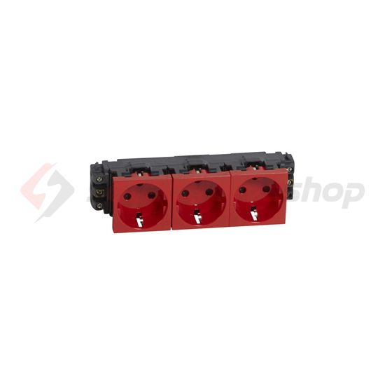 Mosaic 162/3 dugalj sínes földelt központi fedlap piros IP20 csatornába csavaros DLP LEGRAND - 077623