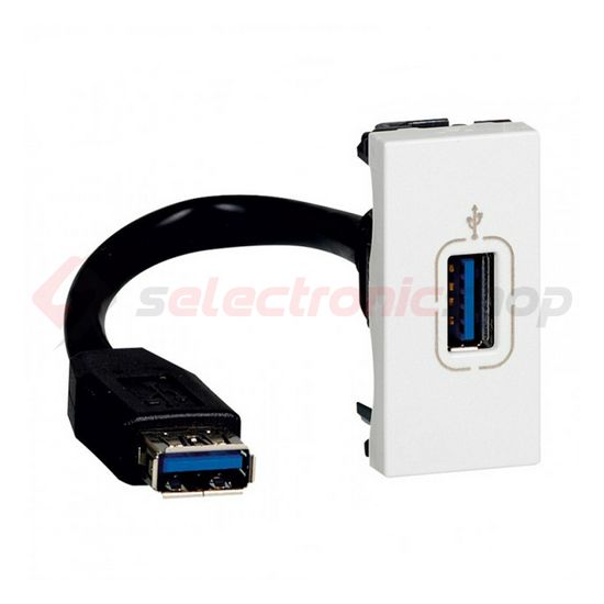 Mosaic USB töltőaljzat 1M 1/ki 2400mA-max. 5V süllyesztett fehér LEGRAND - 078746