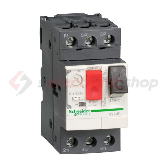 Motorvédő kapcsoló 3P 0.25-0.4A-hő 100kA fix termomágneses csavaros TeSys GV2-ME Schneider - GV2ME03AP