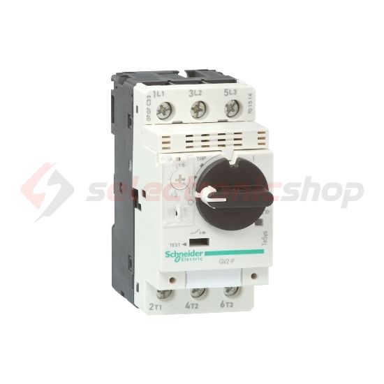 Motorvédő kapcsoló 3P 2.5-4A-hő 100kA fix termomágneses csavaros TeSys GV2-P Schneider - GV2P08