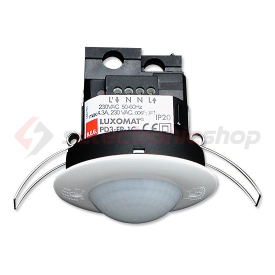 Mozgásérzékelő álmennyezetbe 360° PIR 10m-érzékelésátmérő 2300W 230V fehér IP20 PD3-1C-DE B.E.G. - 92197