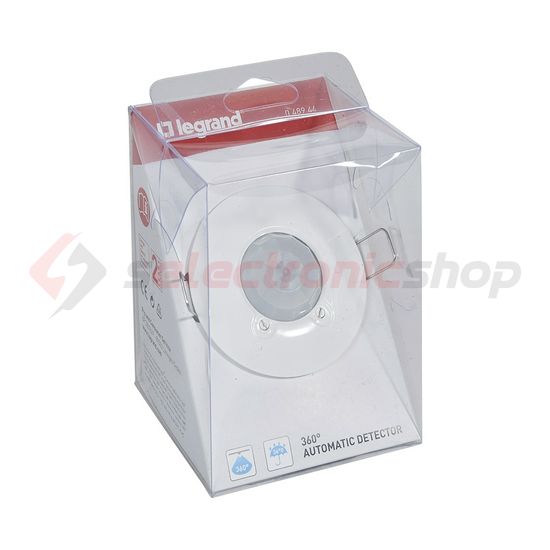Mozgásérzékelő álmennyezetbe 360° PIR 8m-érzékelésátmérő 240V fehér IP41 LEGRAND - 048944