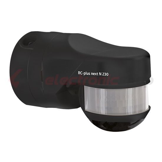 Mozgásérzékelő kültéri falra 20x20m 230° PIR 3000W 240V fekete IP54 RC-plus next N 230 B.E.G. - 93333