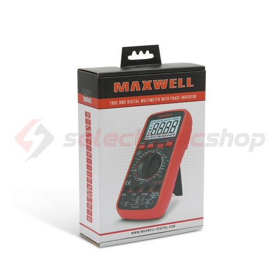 Multiméter V-A-Ohm-µF-°C-Hz-H digitális 1000VDC 750VAC 20ADC 20AAC 200MOhm MX-25304 Maxwell