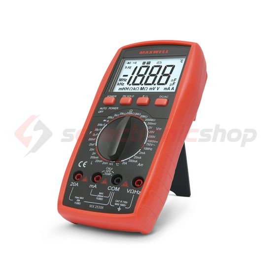 Multiméter V-A-Ohm-µF-°C-Hz-H digitális 1000VDC 750VAC 20ADC 20AAC 200MOhm MX-25306 Maxwell