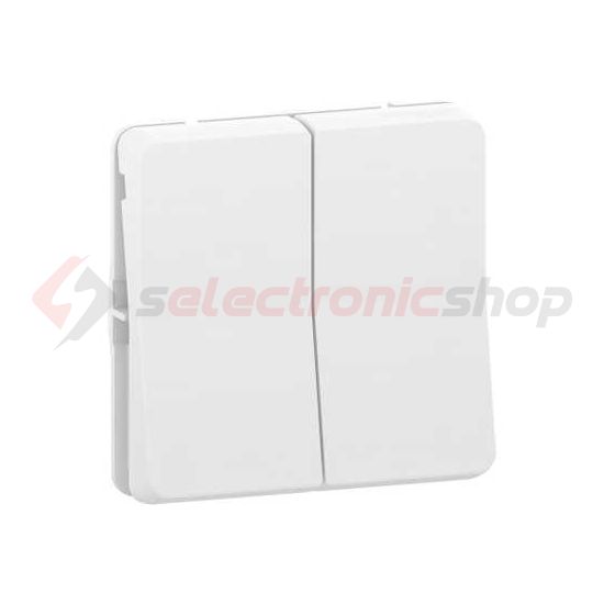MurevaStyl 106+6 kettős váltókapcsoló betét fehér csavaros IP55 2- billentyű/gomb Schneider - MUR39022