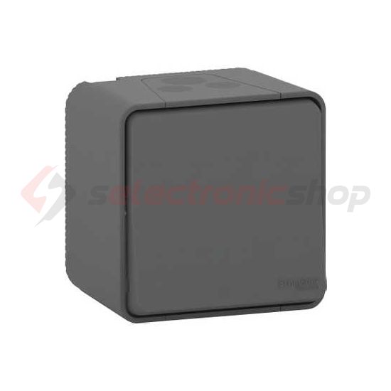 MurevaStyl 106 váltókapcsoló betét komplett házban szürke falonkívüli csavaros IP55 1- Schneider - MUR35021