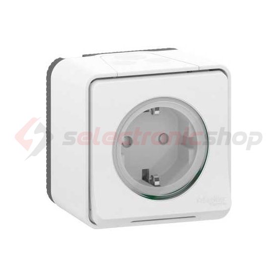 MurevaStyl 162 dugalj földelt fehér IP55 falonkívüli Schneider - MUR39034