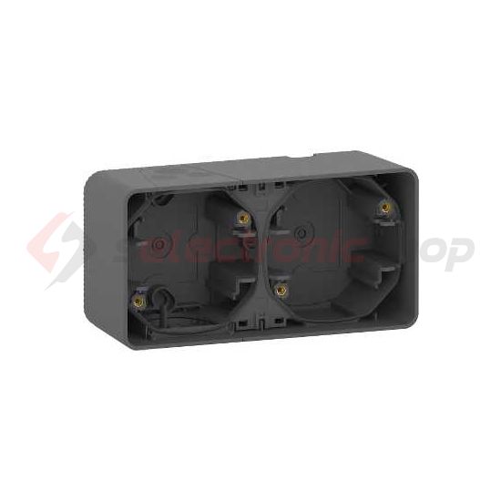 MurevaStyl kiemelődoboz 2-es vízszintes szürke műanyag IP55 Schneider - MUR37914